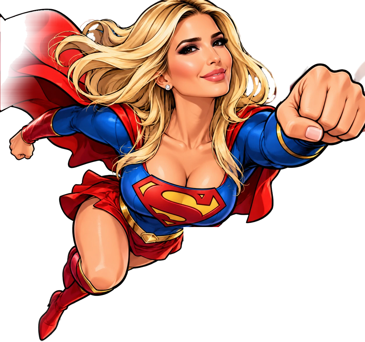 Super Ivanka, still up there, not a scratch